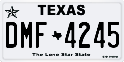 TX license plate DMF4245