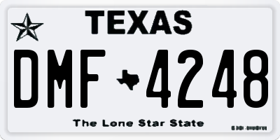 TX license plate DMF4248