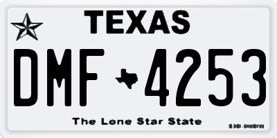 TX license plate DMF4253