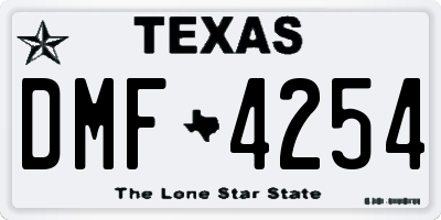 TX license plate DMF4254
