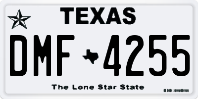 TX license plate DMF4255