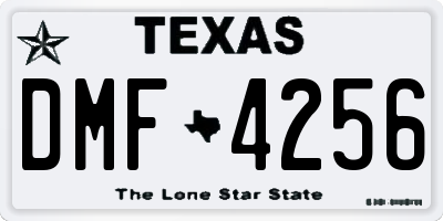 TX license plate DMF4256