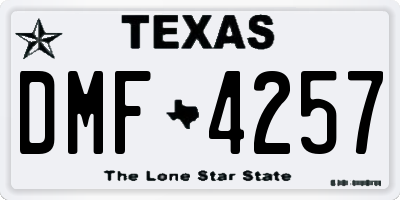TX license plate DMF4257