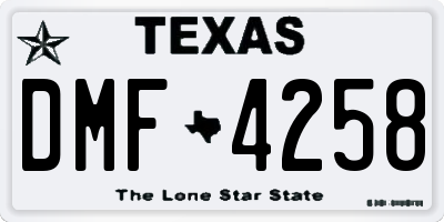 TX license plate DMF4258