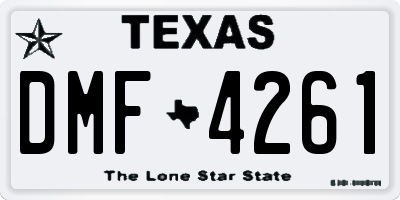 TX license plate DMF4261