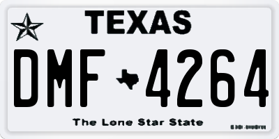 TX license plate DMF4264