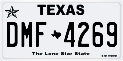 TX license plate DMF4269