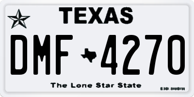 TX license plate DMF4270