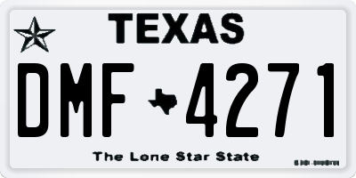 TX license plate DMF4271