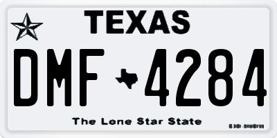 TX license plate DMF4284