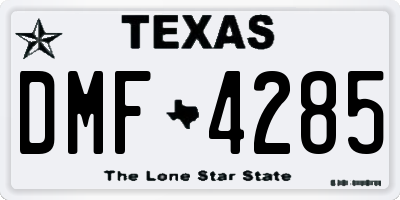 TX license plate DMF4285