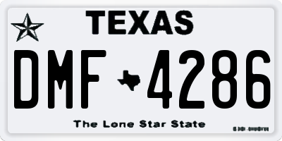 TX license plate DMF4286