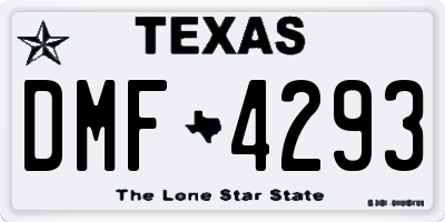 TX license plate DMF4293