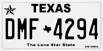 TX license plate DMF4294