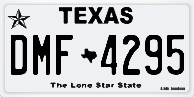 TX license plate DMF4295