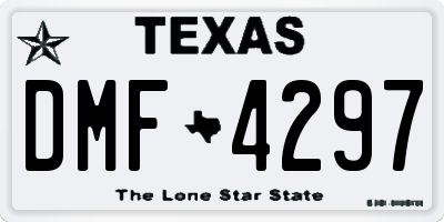 TX license plate DMF4297