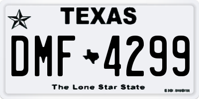 TX license plate DMF4299