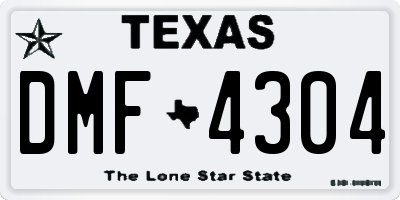 TX license plate DMF4304