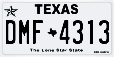 TX license plate DMF4313