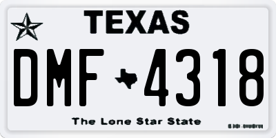 TX license plate DMF4318