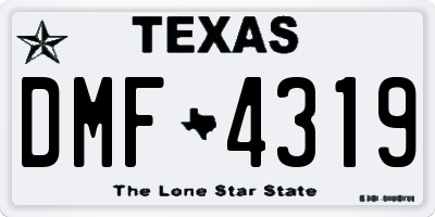 TX license plate DMF4319