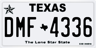 TX license plate DMF4336
