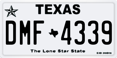 TX license plate DMF4339