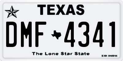 TX license plate DMF4341