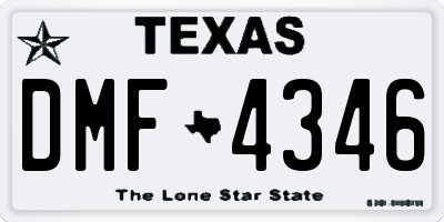 TX license plate DMF4346
