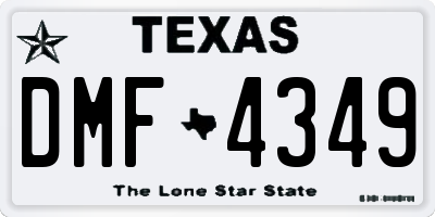 TX license plate DMF4349