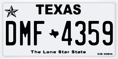 TX license plate DMF4359