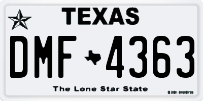 TX license plate DMF4363