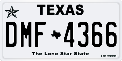 TX license plate DMF4366