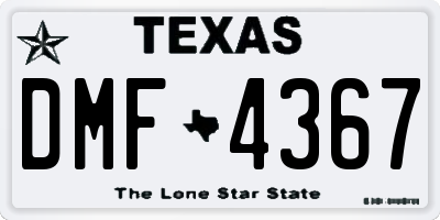 TX license plate DMF4367