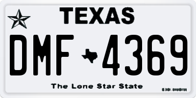 TX license plate DMF4369