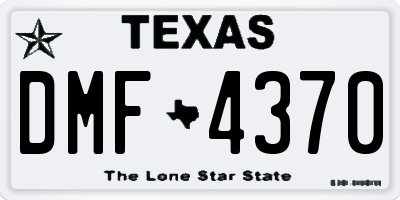 TX license plate DMF4370