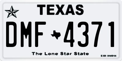 TX license plate DMF4371