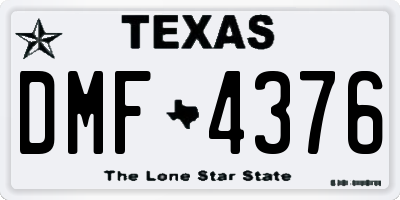 TX license plate DMF4376