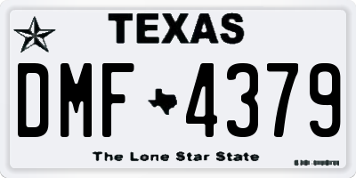 TX license plate DMF4379