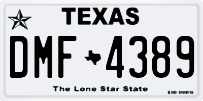 TX license plate DMF4389