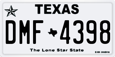 TX license plate DMF4398
