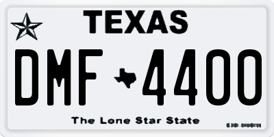 TX license plate DMF4400