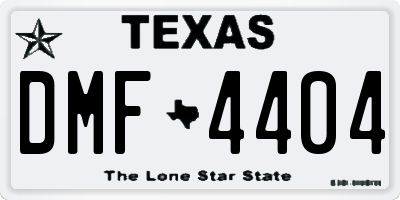 TX license plate DMF4404