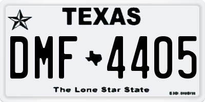 TX license plate DMF4405