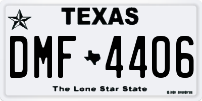 TX license plate DMF4406