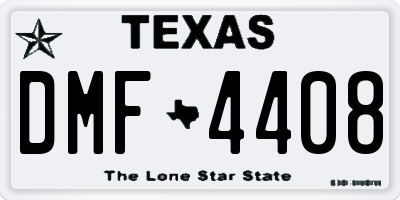 TX license plate DMF4408