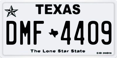TX license plate DMF4409