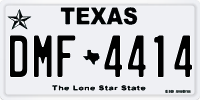 TX license plate DMF4414