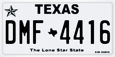 TX license plate DMF4416