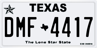 TX license plate DMF4417